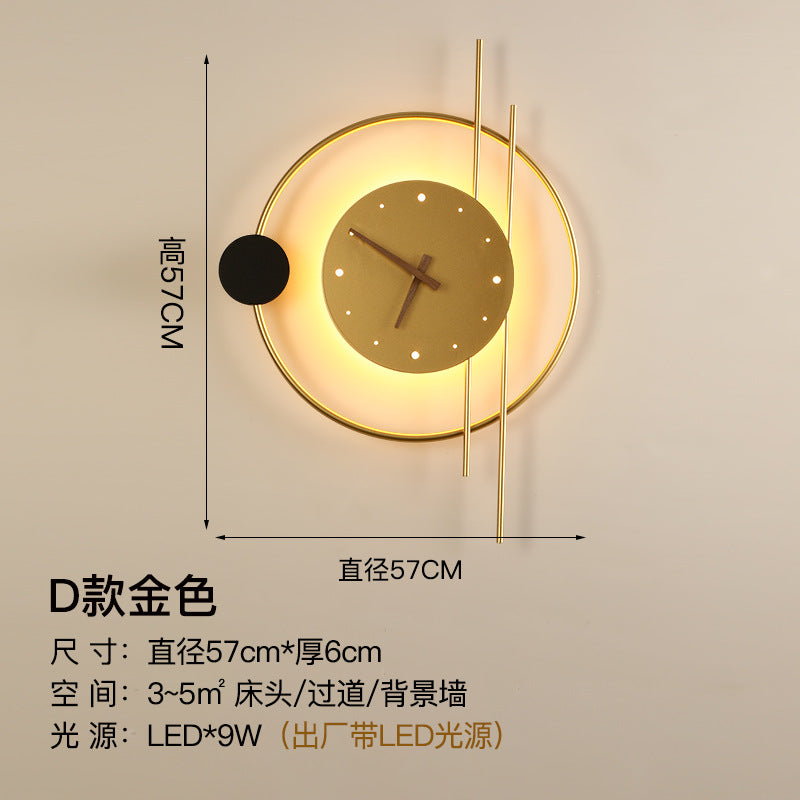 Nordic Wall Lamp Bedroom Bedside Lamp Clock Modeling Lamp