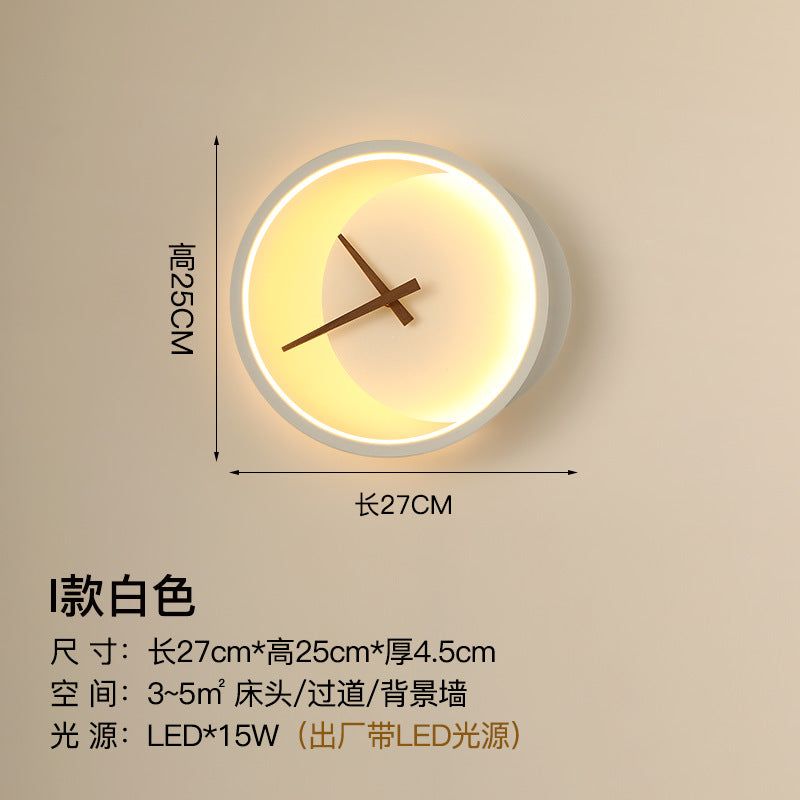 Nordic Wall Lamp Bedroom Bedside Lamp Clock Modeling Lamp