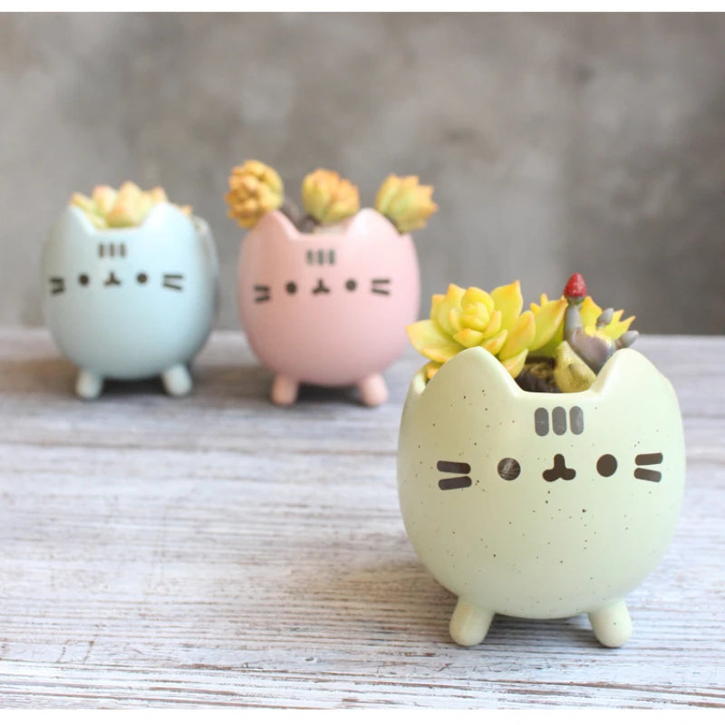 Ceramic Flower Pot Cute Cat Succulent Plant Pots Vase Simulation Planters for Indoor Plants Animal Cartoon Pots Home Decoration