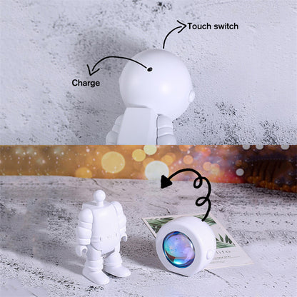 Rechargeable Astronaut Robot Rainbow Projection Sun Lamp Table Lamp Sunset Lamp Infinite Dimming Bedroom Atmosphere Lamp