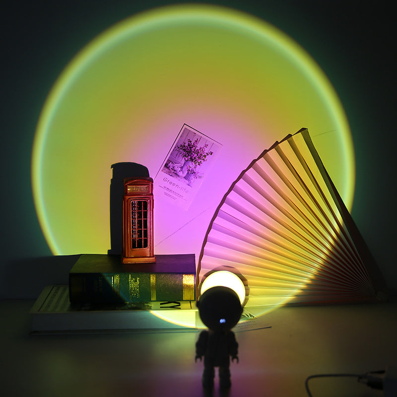 Rechargeable Astronaut Robot Rainbow Projection Sun Lamp Table Lamp Sunset Lamp Infinite Dimming Bedroom Atmosphere Lamp