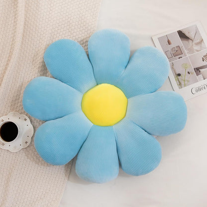 Flower Pillow, Daisy Pillow Flower Shaped Throw Pillow, Cute Decorative Pillows, Floor Pillow Seating Cushion, Plush Pillow Room Decor for Bedroom Sofa Chair (Green, 15.75")