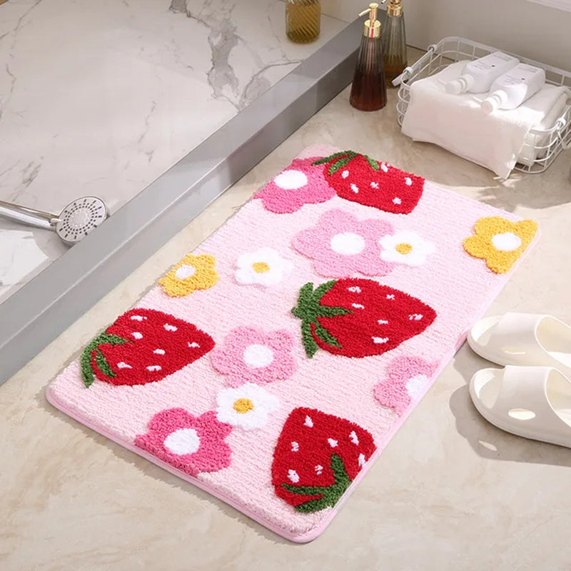 Cute Strawberry Pink Floor Mat/Rug