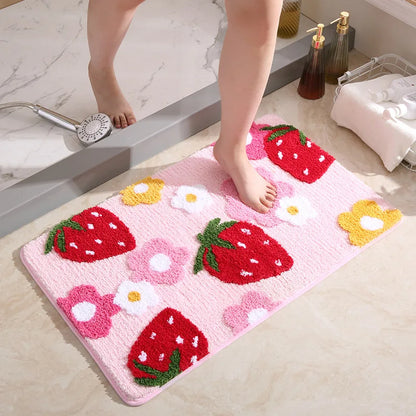 Cute Strawberry Pink Floor Mat/Rug