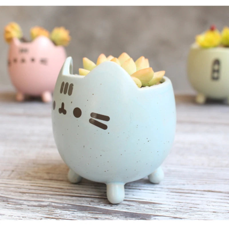 Ceramic Flower Pot Cute Cat Succulent Plant Pots Vase Simulation Planters for Indoor Plants Animal Cartoon Pots Home Decoration