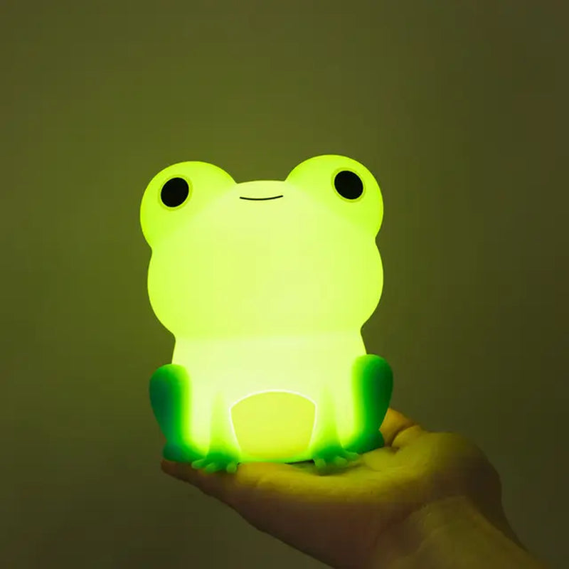 Cute Silicone Frog LED Night Light Touch Sensor Dimmable Timer USB Rechargeable Bedside Lamp for Children Baby Bedroom Decor